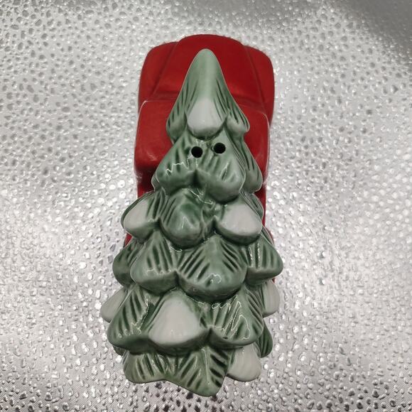 Red Truck Christmas Tree Salt & Pepper Shakers Holiday Kitchen Decor - Picture 5 of 9